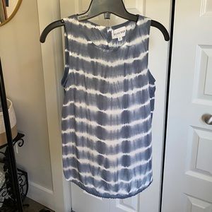 Blue and white tie-dye shirt